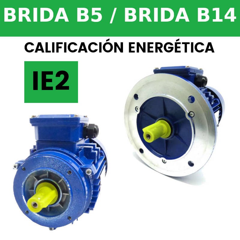 Motor eléctrico trifásico 400 / 0,75 / 1 brida / b14 IE2