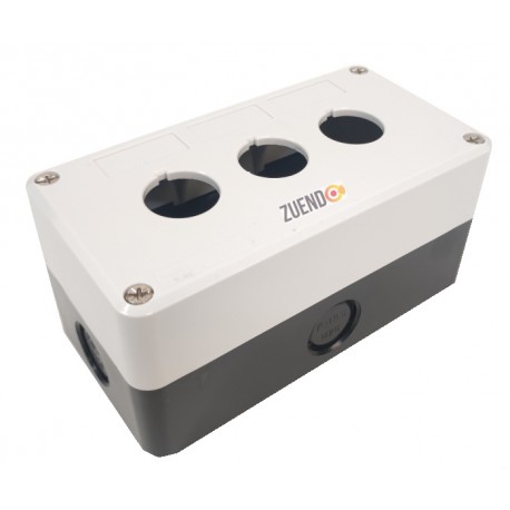 Caja botonera impermeable 3 huecos ABS